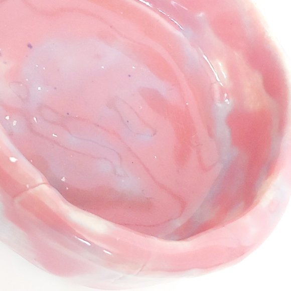 Pastel Pink Trinket Dish Handmade Pottery Boho Home Decor - Picture 4 of 5